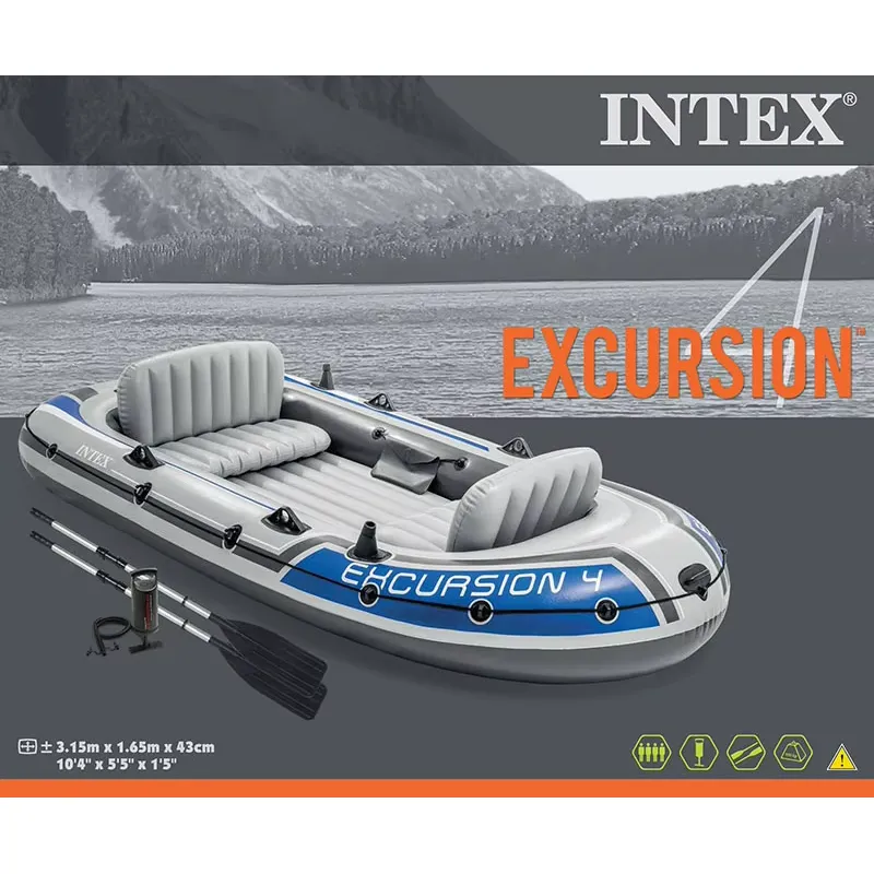 Надувная лодка INTEX EXCURSION – обзор и цена Fishing Kayak Paddle